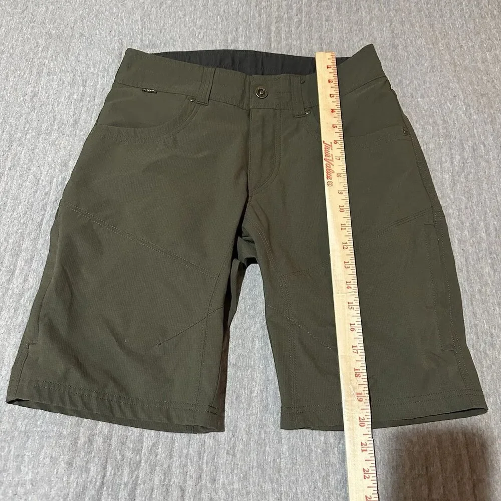 Kuhl Women’s 30 Green Cargo Shorts Zip Pockets Outdoor Casual Hiking Quick Dry - Picture 6 of 13